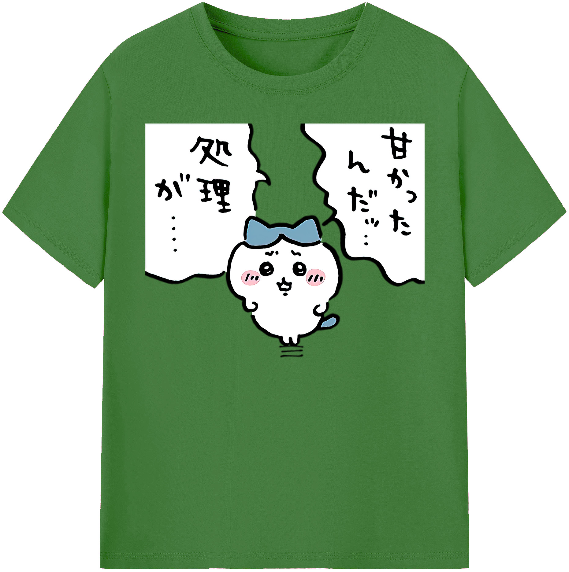 （画像用） ちいかわ ハチワレ Chii-kawa hachiware レディースカジュアルプリントTシャツ（綿100％）